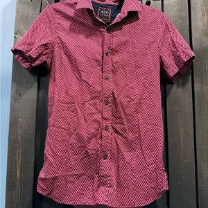 Armani Exchange Red Patterned Casual Shirt